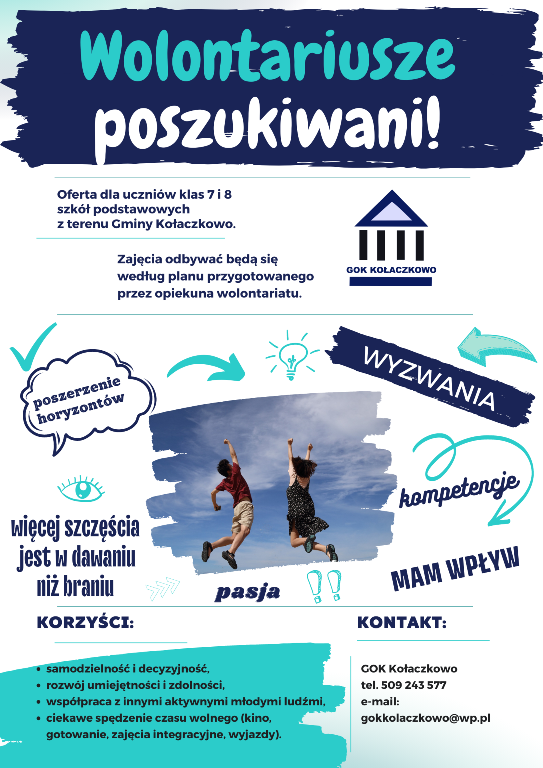 Plakat informujący o wolontariacie