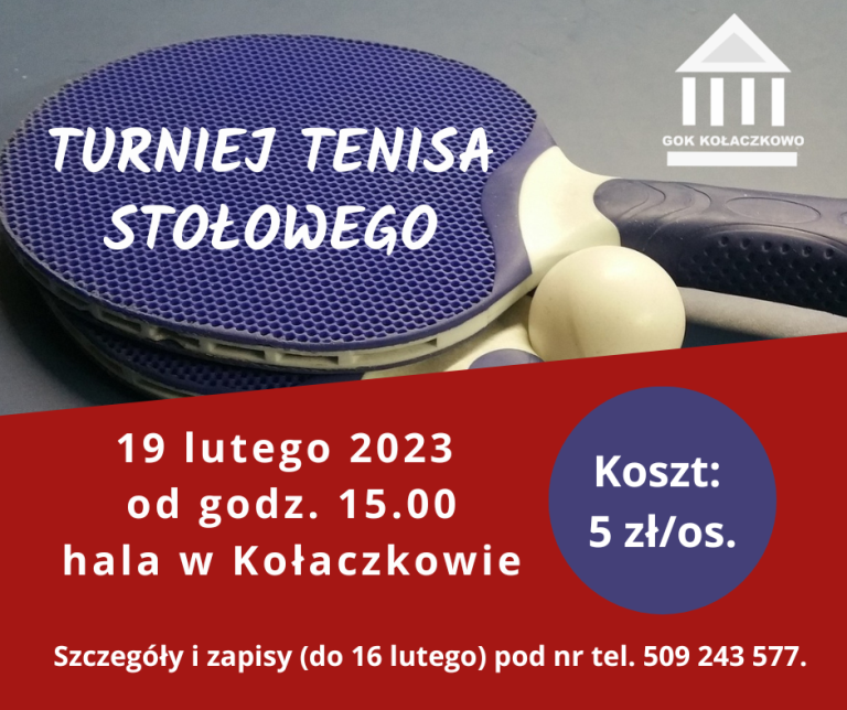 Turniej tenisa stołowego 2023 Ogłoszenie turnieju tenisa stołowego
