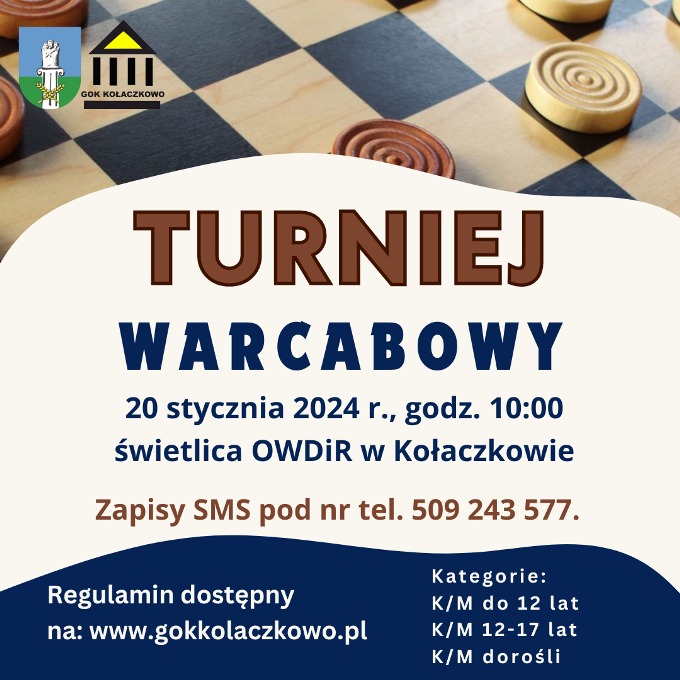 Informacja o turnieju warcabowym w styczniu 2024