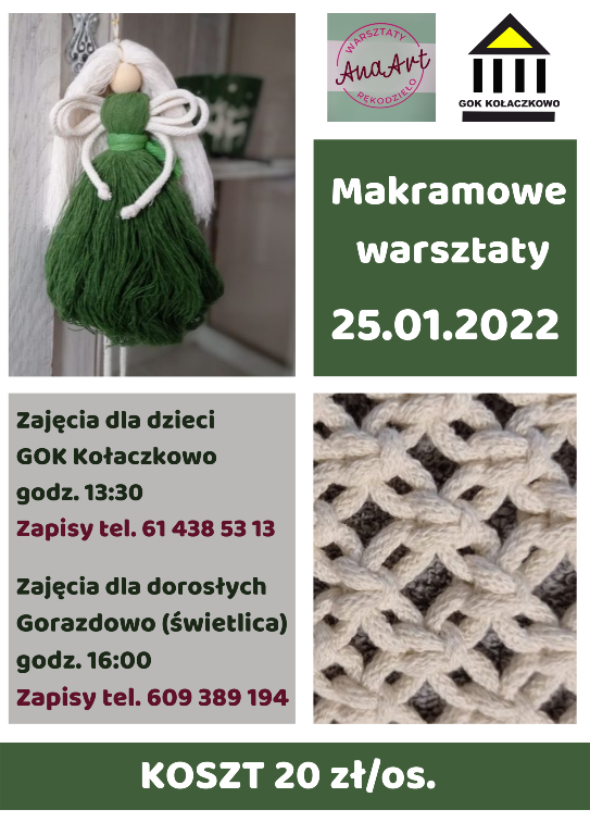 Plakat na zajęcia z makrarmy