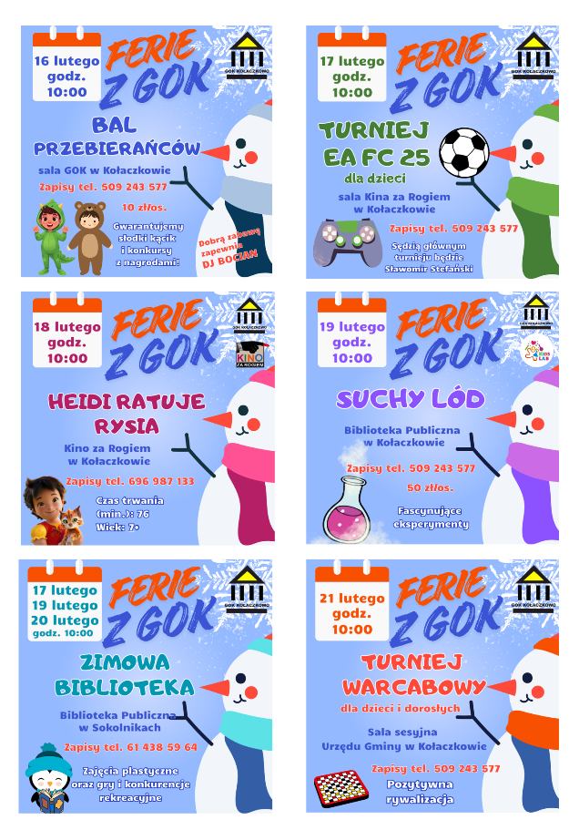 Plakat na I tydzień ferii 2026