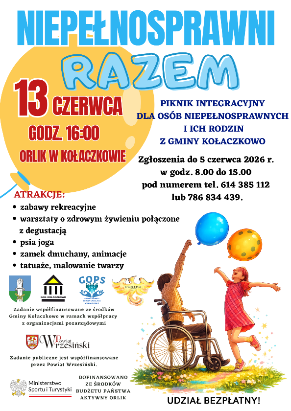 Niepełnosprawni razem - piknik integracyjny Plakat pikniku integracyjnego