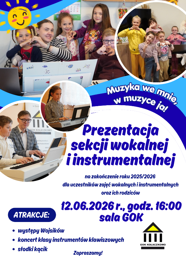 Plakat sekcji wokalnej i instrumentalnej